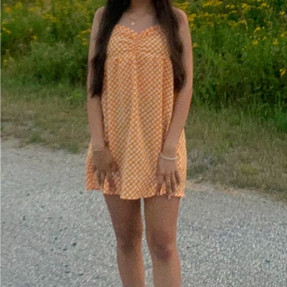 Orange flowy mini dress - Picture 1 of 2
